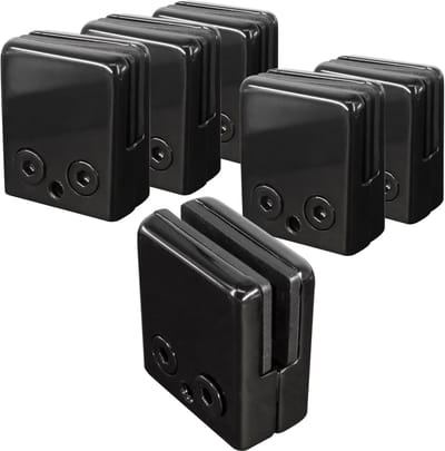Glasklemmen- zwart- 8-10 mm- glashouder, roestvrij staal, glasklem, ondersteunt dik glas, glashouder, klemhouder met 2 zeskantsleutels- 6 stuks