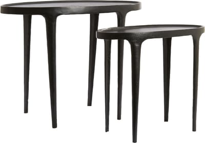 Light & Living Bijzettafel Arica - Zwart - 70x33x53cm - Modern