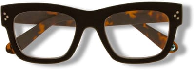 Ear2Ear leesbril York-02 zwart met tortoise poot +1.00 incl. opbergpouch en verpakking