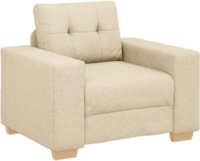 Fauteuil - Relaxzetel - Relaxstoel - Relaxfauteuil - Stoel - Met armleuning - Voor één Persoon - Fluweel - Crème