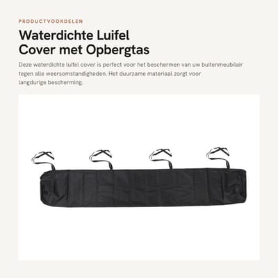 Dailygoods- Luifel Beschermhoes Waterdicht - Patio Zonnescherm - Oxford-Stof - UV-Bestendig - Slijtvast - Opvouwbaar