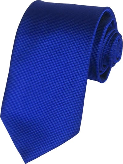 Fako Fashion - Stropdas - Fijne Ruit - Satijn - 8cm - 145cm - Royal Blauw - Koningsblauw