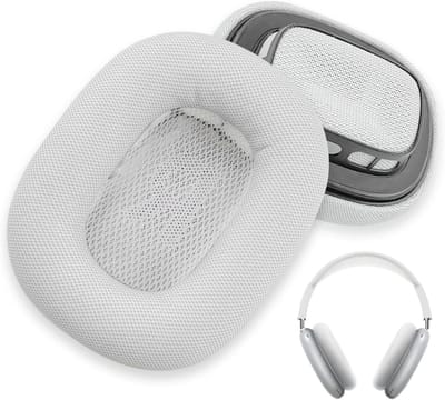 Comfortabele Vervangende Oorkussens voor Over-Ear Hoofdtelefoons van Gel, Geheugenfoam en Mesh Stof met Geluidsisolatie (1 Paar, Zilver)