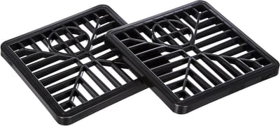 Vierkante Afvoerput-rooster Kunststof 150mm Zwart (2-delige Set)