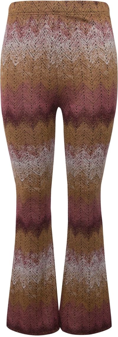 Studio Untold - Dames - Uitlopende broek legging glitter zigzag-strepen - Chianti - Maat 42