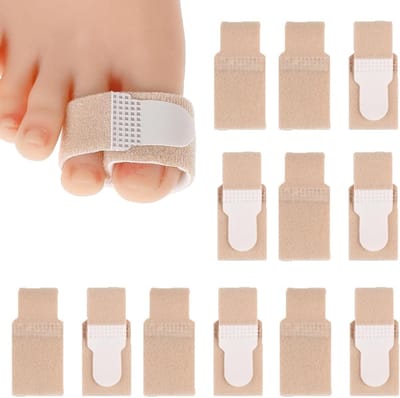 Set van 12 Teentrekker, Teerails en Tealigners met Verstevigende Bandages voor Correctie van Hamertenen, Gebroken Tenen en Kromme Tenen