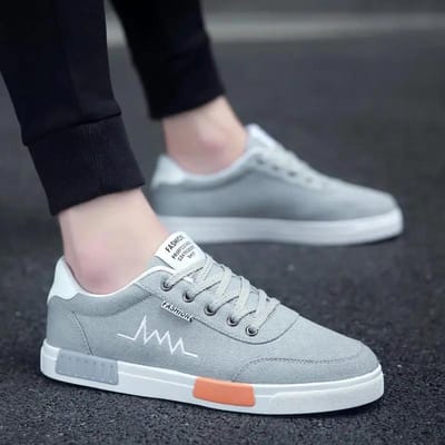 Heren Platte Canvas Schoenen Street Fashion Ademende Skateboard Schoenen Nieuwe Heren Comfortabele Antislip Casual Sneakers Tenis Masculino 39 gray
