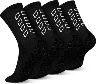 Voetbal Grip Sokken - Antislip Sportsokken - Sporten en Trainen - Anti Blaar Rubber Pads - Heren 5-11 - Zwart