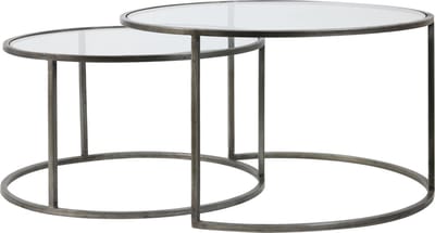 Light & Living Salontafel Duarte - Vintage Tin - Ø65+Ø75cm - Modern