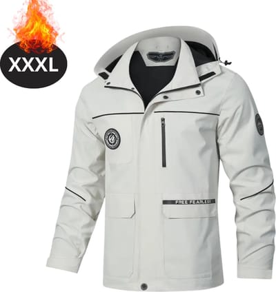Bovista Windjas Voor Heren - Parka - Lente & Herfst - Jas - Volwassen - Windjack - Windbreaker - Outdoor - Buiten - Wit - Maat XXXL
