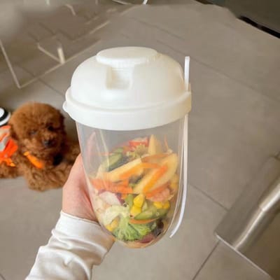 Ontbijt Salade Beker Yoghurt Melk Bekers Draagbaar met Vork Saus Bekers Flessen Voedsel Opslag Bento Box Lunchbox