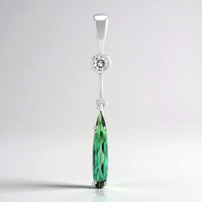 Cavill - Zilveren Hanger 925 Sterling Zilver - Indigoliet Peervorm 0,63 ct - Cambodjaanse Zirkoon 0,15 ct - Edelstenen Sieraad