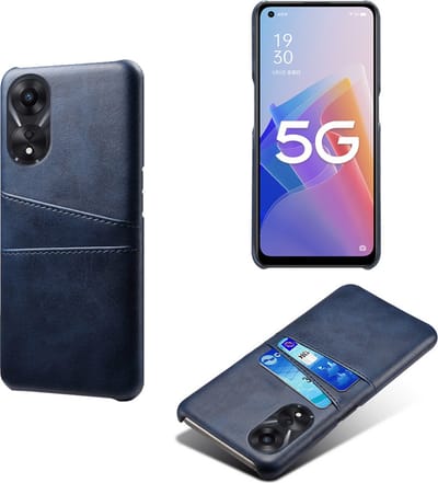 Back Cover met Opbergvakjes + PMMA Screenprotector voor OPPO A98 5G _ Blauw