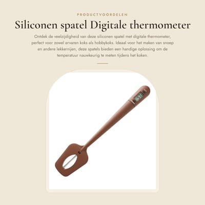Dailygoods - Siliconen spatel - Digitale thermometer - Multifunctioneel - Koken en bakken - Temperatuur meten - Geschikt voor snoep