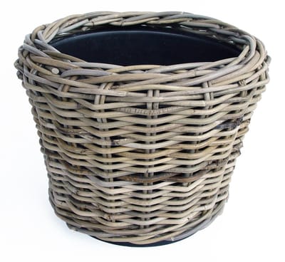 Van der Leeden opbergmand - rotan - gevlochten riet - D32 x H23 cm - drypot - opbergen