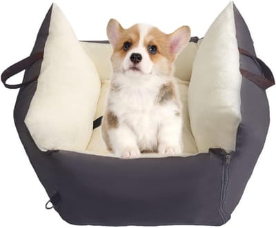 Honden autostoel - Reisbed hond - Veilig reizen - Waterafstotend materiaal - 60x60x30 cm - Grijs