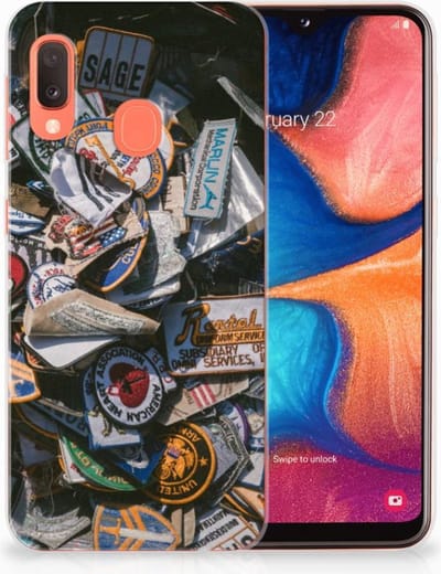 Samsung Galaxy A20e Siliconen Hoesje met foto Badges