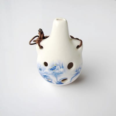 muziekinstrumenten-Zesgaten Ocarina Alt AC - Professioneel Instrument voor Beginners, Kinderen & Volwassenen-Blauw-wit Porselein-Belle's product