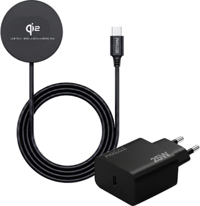 Phreeze Qi2 Wireless Charger - Draadloze Oplader - Magnetische Oplaadkabel geschikt voor MagSafe - Met 25W USB C Adapter - PPS Fast Charge