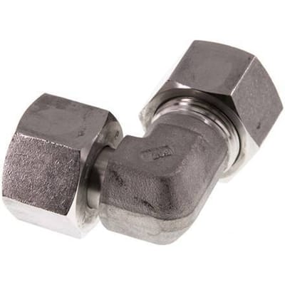 16S RVS L-Vorm Snijringkoppeling Draaidoorvoer 400bar FKM Verstelbaar ISO 8434-1