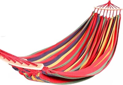 Hangmat Stoel - Outdoor Hangbed - Kamperen Ontspanning - Anti-Rollover Ontwerp - 200x150cm - Rood
