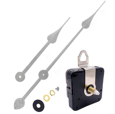Dailygoody - Groot Wandklok Uurwerk - Stille Quartz Klok - Hoog Koppel Lange Wijzers - Zilver 2 - Klok Mechanisme - Geschikt voor Vervanging - Klok Re...
