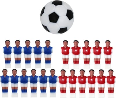Tafelvoetbalspel Poppetjes - Voetbal Vervangingen - Wedstrijden Organiseren - Realistische Scène - 299 x 205 cm - Rood en Blauw