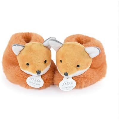 Doudou et Compagnie - Pluche Babyslofjes - Vos - Oranje - 0 tot 6 maanden - Unicef