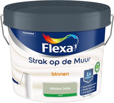 Flexa - Strak Op De Muur Binnen Mat - Midden Salie - Mengverf - 2,5 L