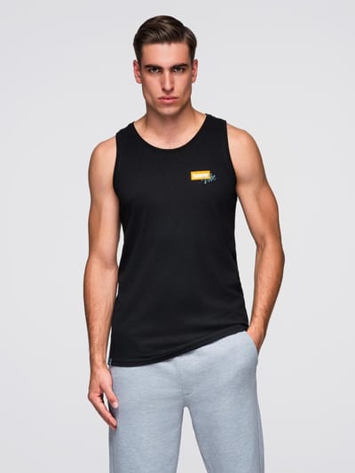 OMBRE Tanktop - Regular Fit - Katoen - Mouwloos Zwart S