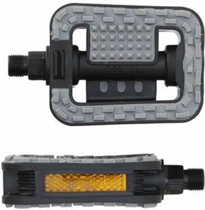 Falkx City fietspedalen - anti-slip - reflectoren - 9/16" - zwart kunststof