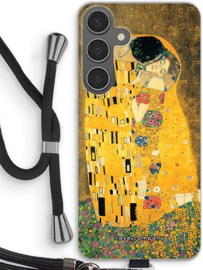 Case Company® - Hoesje met koord geschikt voor Samsung Galaxy S24 Plus hoesje met Koord - Der Kuss - Telefoonhoesje met Zwart Koord - Bescherming aan alle Kanten en Over de Schermrand