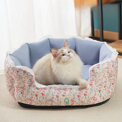 Hond en Kat Winter Warm Fris Bloemenrok Nest Verdikt Vier Seizoenen Algemeen Huisdiernest Huisdierbenodigdheden S
