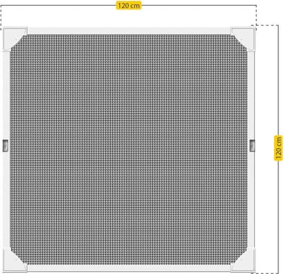 Schellenberg 70471 Simply Click vliegenscherm voor ramen met glasvezelgaas, boren niet nodig, insectengaas klikt eenvoudig vast, vliegenscherm gemakkelijk te vervangen, 130 x 150 cm, wit