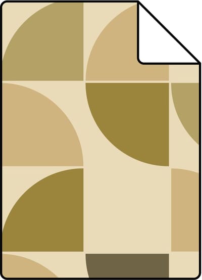 Proefstaal ESTAhome behang retro ornamenten olijfgroen - 26.5 x 21 cm - 132022-S