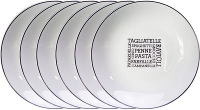 Haute Cuisine Pastabord - Ø 21 x H4,5 cm - Set-6 - Keramiek