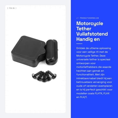 Dailygoods- Tether Vuilafstotend - Intrekbare Kabel - Hoogwaardig Kunststof - Eenvoudige Installatie - Corrosiebestendig - Duurzaam - Motorfietsaccessoire