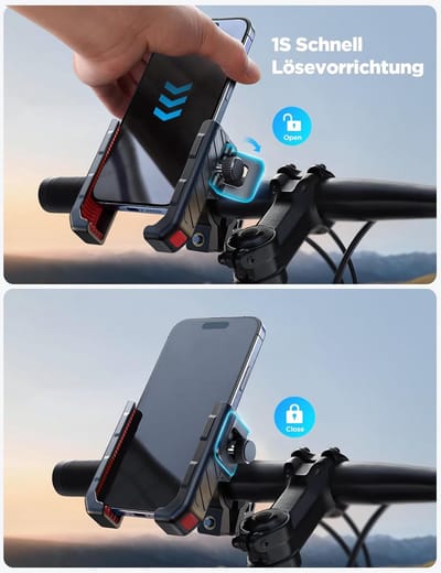 Universele Telefoonhouder voor Fiets en Motor met Anti-Schok en Snelle Bevestiging, Geschikt voor Smartphones van 4.7-7 Inch