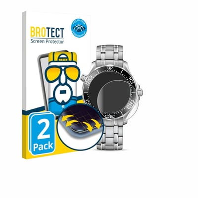 BROTECT - Screenprotector voor Omega Seamaster Diver 300M (42 mm) - Folie Beschermfolie transparant volledig dekking - 2 Stuks