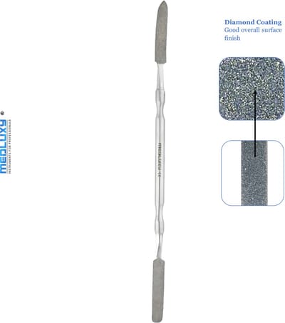 Medluxy - Nagelvijl Diamant Dubbele Nagelheffer Groot 16,5 cm - Safier Manicure Pedicure instrument - hoek vijl
