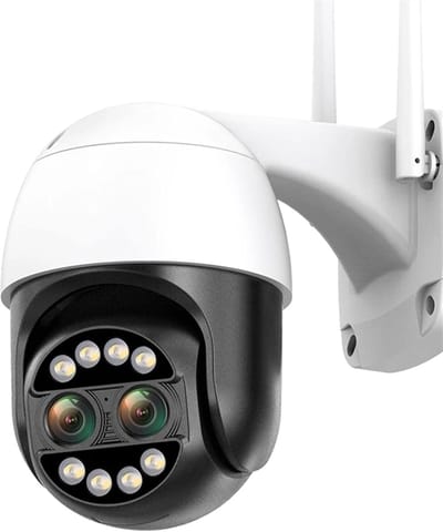 Beveiligingscamera Buiten - IP Camera PTZ - Huisbewaking - Dubbele Lens 8x Zoom - 4K 8MP - Universeel