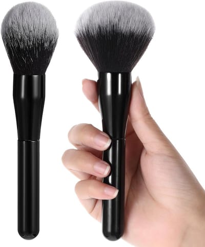 Set van 2 Grote Poederkwasten voor Professionele Make-up, Ideaal voor Blush, Contour en Bronzer, Perfect voor een Vlekkeloze Afwerking