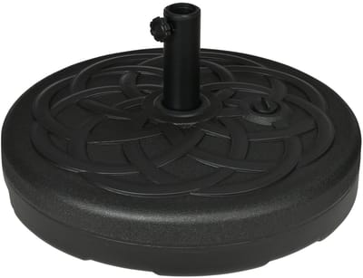 Stervia Parasolvoet - Vulbaar Met Water Of Zand Tot 35 KG - Geschikt Voor Masten Van 38 mm tot 48 mm - Zwart - Ø 5,6 × 30,5 cm