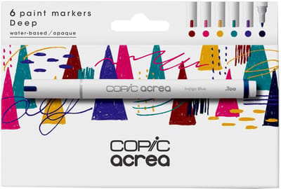 COPIC markers acrea Deep set, 6 stuks, waterbestendige inkt, 0,8 mm ronde punt
