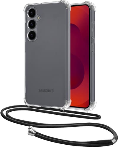 Hoesje - Geschikt voor Samsung Galaxy S25 Plus - Met Koord - Shock Proof - Siliconen Case - Back Cover - Telefoonkoord - Telefoon Hoes Shockproof - Telefoonketting - Transparant