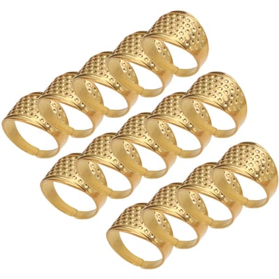 Dé à coudre anneau rond or taille ajustable cuivre couture réparation fait main dé à coudre anneau couture