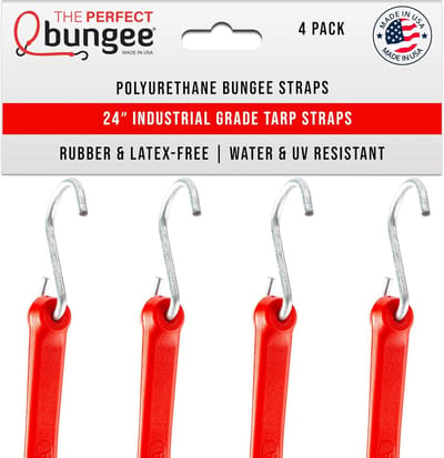Heavy Duty Bungee Straps 18" - 4 Pack in Zwart voor krachtig gebruik