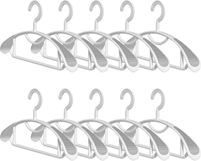 KZQ Set Van 10 Brede Truihangers Zware Kledinghangers met Broekstangen Ruimtebesparende Kleerkasthangers