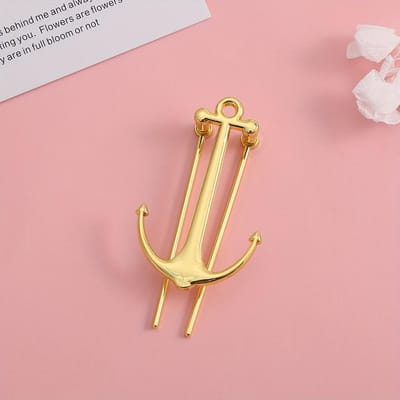 Marque-page élégant en métal avec ancre (1 pièce) - Porte-page résistant, cadeau idéal ou accessoire de bureau, fournitures scolaires et de bureau