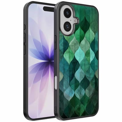 Geschikt voor iPhone 17 Telefoonhoesje met Groene Bladeren Opdruk - TPU Backcover Case Green Leafs Design - Groen - Smartphonica geschikt voor iPhone 17